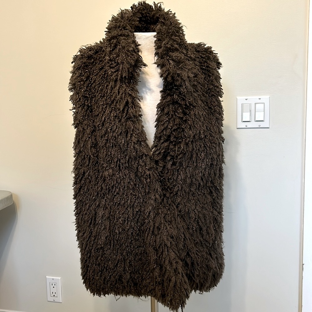 Karie Todd flux fur fuzzy brown vest